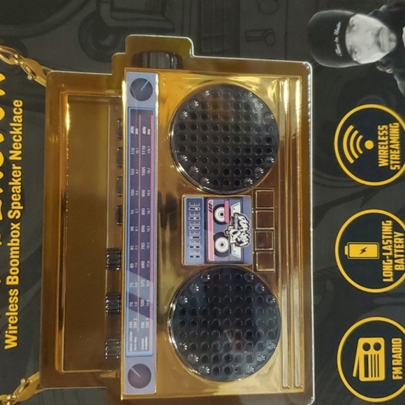 Hip hop 50th anniversary Wireless boom box speaker‎ mini blaster necklace new - Picture 5 of 12